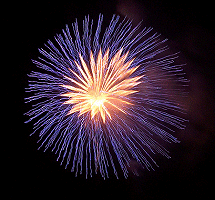 Blue Fireworks Explosion
