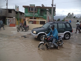 Haiti Relief Flight Flooded Road